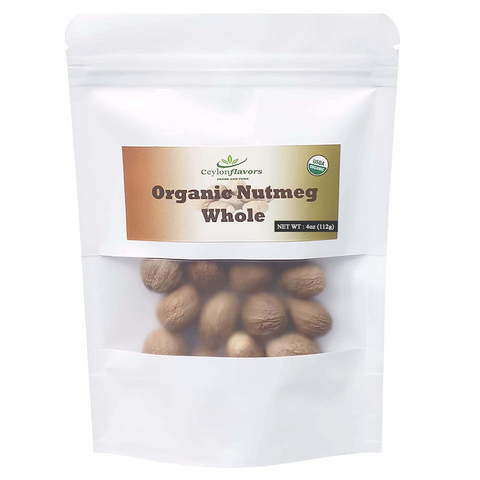Organic Premium Whole Nutmeg 112g (4 oz) from Sri Lanka