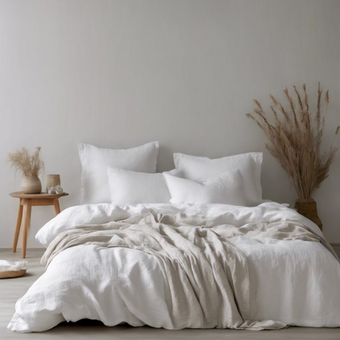 FEK flat sheet, 100% linen, 290x310 cm, Super King/Hotel King XL bed