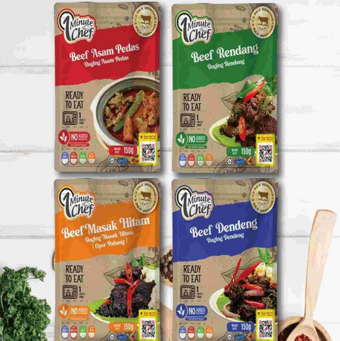 1Minute Chef - Malaysian Dishes - Dendeng, Masak Hitam (Opor Pahang), Rendang & Asam Pedas - Beef