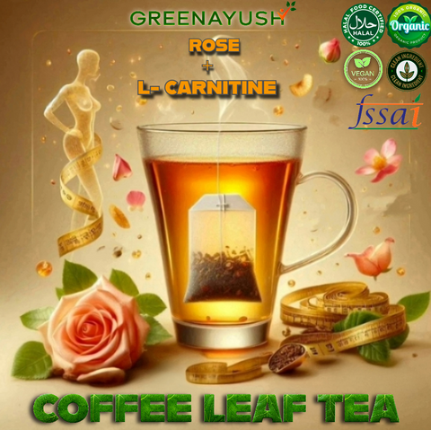 GreenAyush Coffee Leaf Tea - Dip Tea - Rose with L - Carnitine