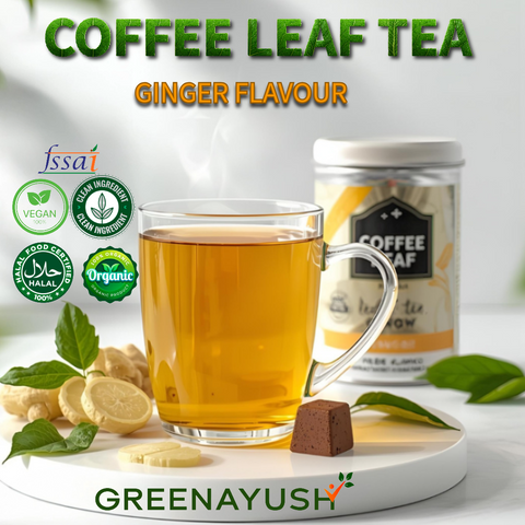 GreenAyush Coffee Leaf Tea - Cube form - Ginger