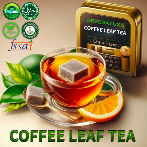 GreenAyush Coffee Leaf Tea - Cube form - Citrus