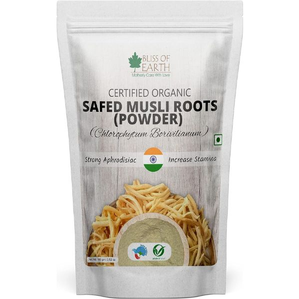 chlorophytum borivilianum powder Bliss of Earth Safed Musli Roots Powder Organic 100 GM – Arabian Organics