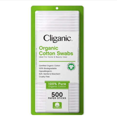 Cliganic Organic Cotton Swabs, 500 CT