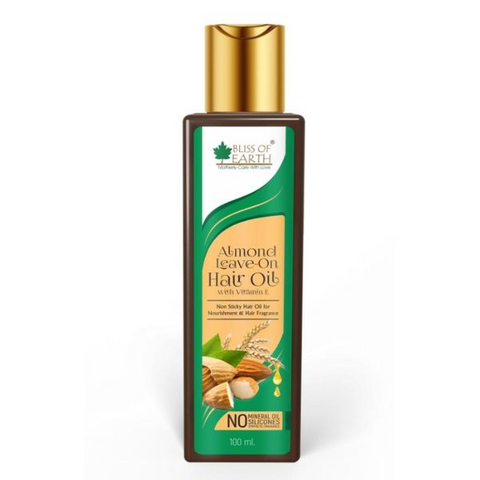 Bliss Of Earth Almond Leave on Hair Oil With Vitamin E (Non Sticky Hair Oil For Nourishment & Hair Fragrance) 100ML