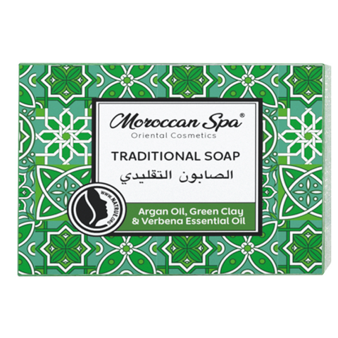 TRADITIONAL SOAP WITH ORGANIC ARGAN OIL & GREEN CLAY & VERBENA ESSENTIAL OIL  100g