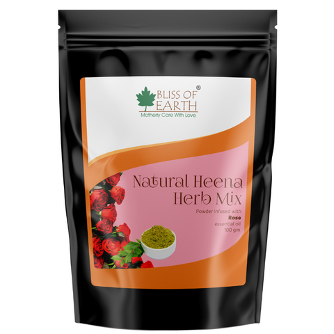 Bliss Of Earth Natural Rose Herbal Henna Powder 100gm