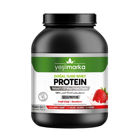 Yeşilmarka Natural %100 Whey Protein Powder – Strawberry -1540g