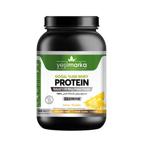 Yeşilmarka Natural %100 Whey Protein Powder – Pineapple - 748g