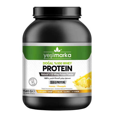 Yeşilmarka Natural %100 Whey Protein Powder – Pineapple - 1540g