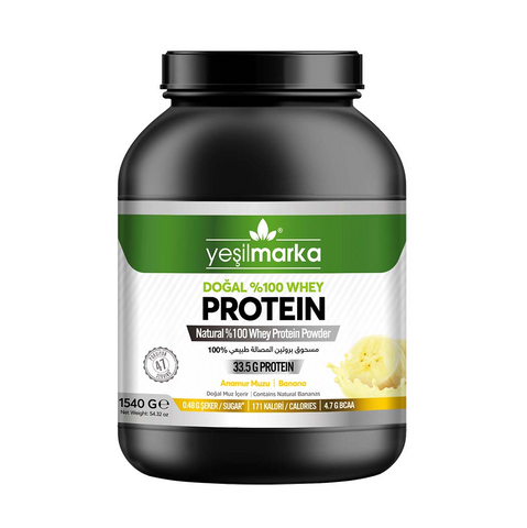Yeşilmarka Natural %100 Whey Protein Powder – Banana - 1540g