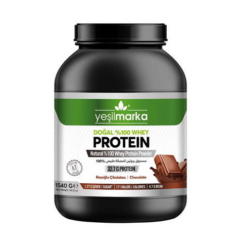 Yeşilmarka Natural %100 Whey Protein Powder – Chocolate - 1540g
