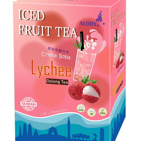 Instant Iced Fruit Tea kit- LYCHEE OOLONG TEA WITH CRYSTAL BOBA