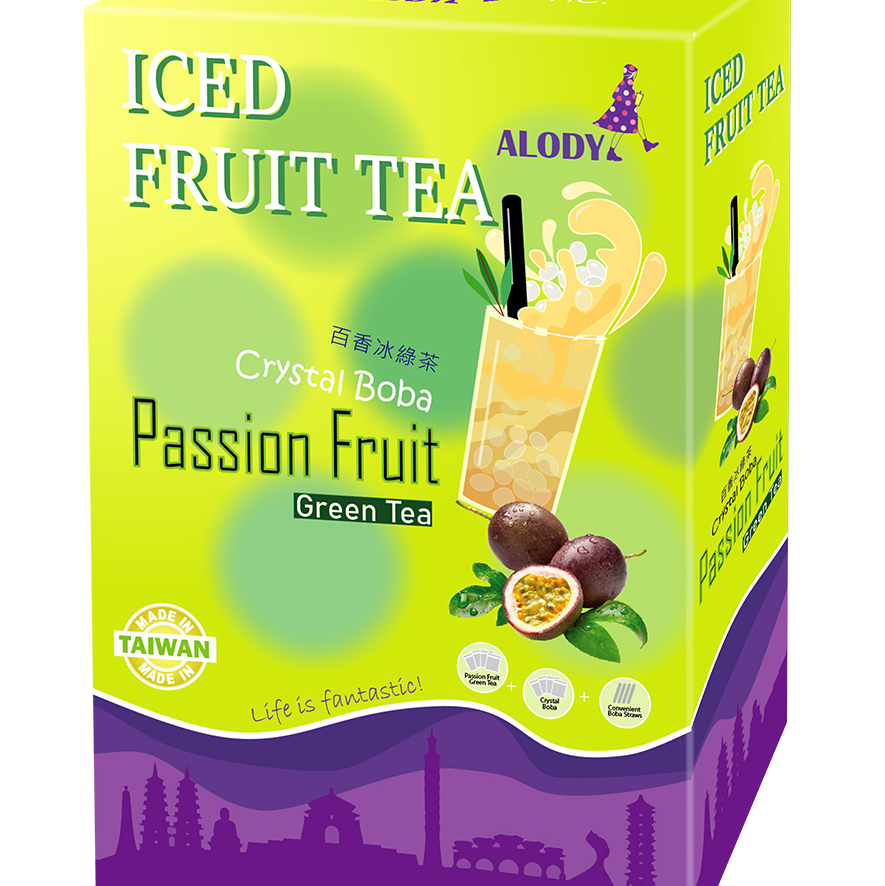 Instant Iced Fruit Tea kit- PASSION FRUIT GREEN TEA WITH CRYSTAL BOBA ...