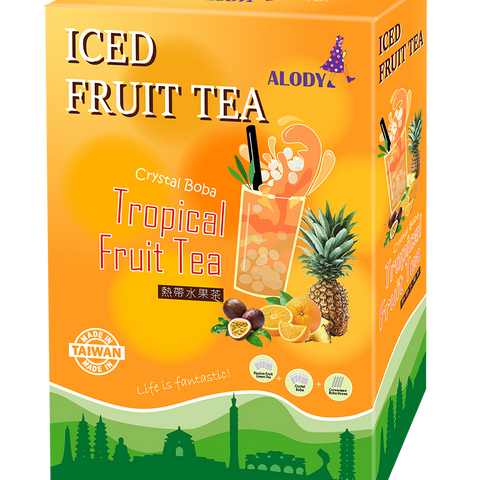 Instant Iced Fruit Tea kit- TROPICAL FRUIT TEA WITH CRYSTAL BOBA