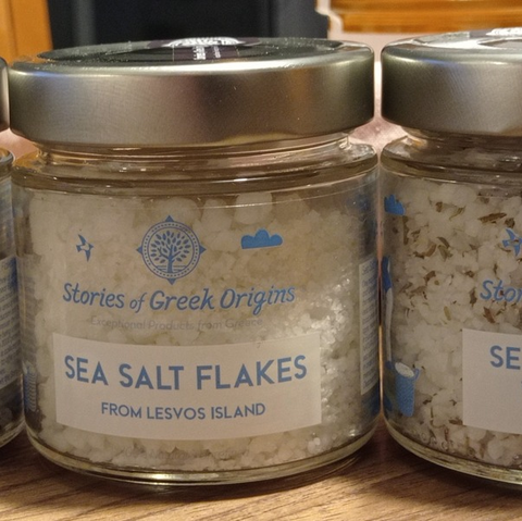 Stories of Greek Origins Sea Salt Flakes with Rosemary from Lesvos island