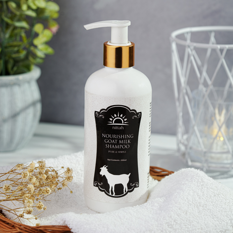 Nittah Nourishing Goat Milk Shampoo 300ml - Pure and Simple - Hair Conditioning Elixir & Frizz-Free Mastery