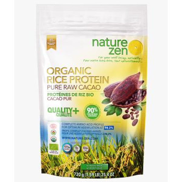 Nature Zen Organic Rice Protein Powder - Pure Raw Cacao 720g – Arabian ...