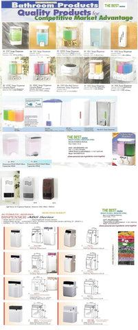 Designer Series® variety of space saving wall mounted soap dispensers; Automatic air fragrance dispensers