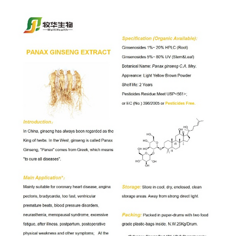 Panax Ginseng Extract (Organic&Conventional)