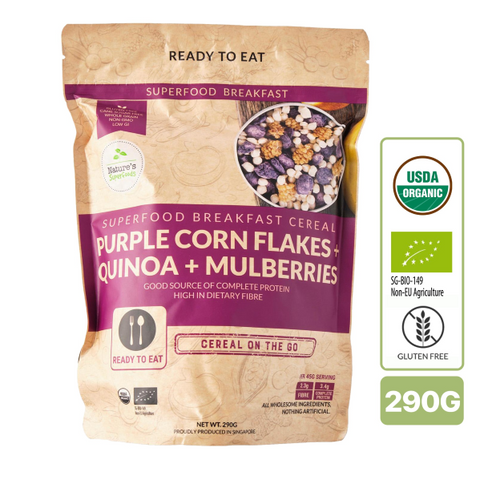 Nature's Superfoods Organic Breakfast Cereals: Purple Corn-Quinoa-Mulberries Cereal Mix