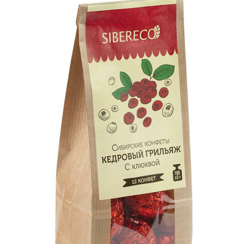 SIBERECO CANDIES, Cedar sweets Cranberry, 150g