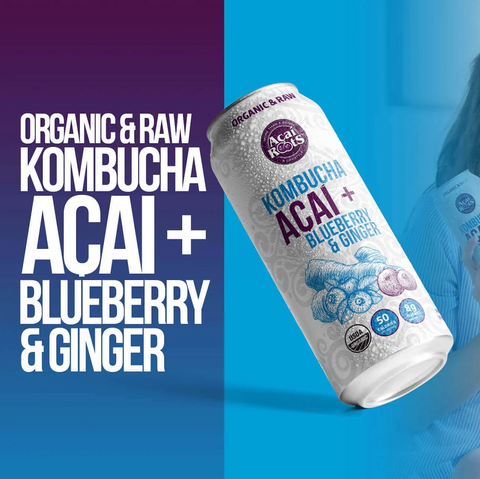 Organic & Raw Açaí + Blueberry + Ginger Kombucha