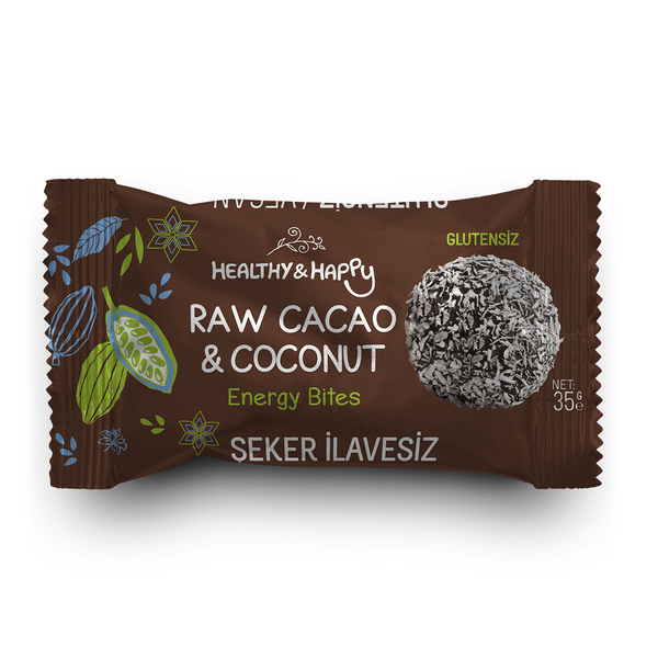 Healthy&Happy Energy Bites - Raw Cacao & Coconut