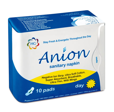 Hg Anion Natural Sanitary Napkin Day - 10 Pads