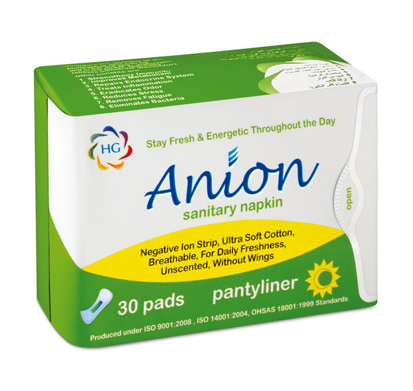 HG Anion Natural Sanitary Napkin Pantyliner - 30 Pads