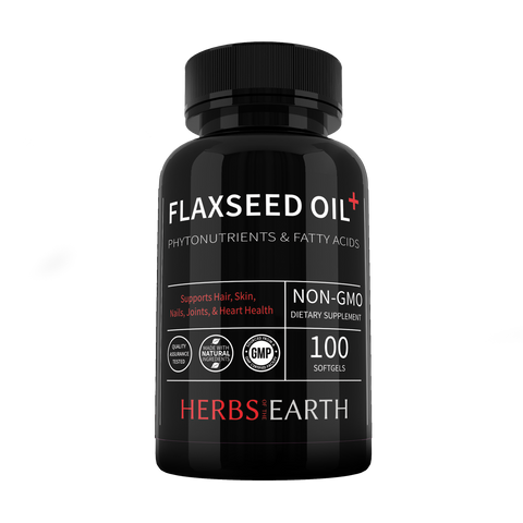 Flaxseed Oil 1000 mg 100 Softgels - Health Heart, Fertility, Weight Loss Aid, Anti - Cancer, Ease Menopause, Reduce Inflammation, Healthy Babies from Herbs of the Earth
