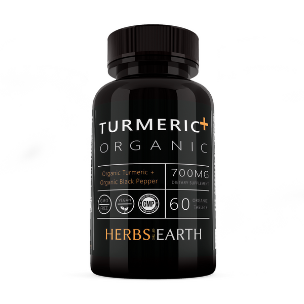 Turmeric USDA 60 Tablets 700MG Certified Organic Curcumin Eliminate Pain and Inflammation 700MG Vegan Organic Turmeric w/ Organic Black Pepper Organic Cinnamon Max Absorption from Herbs of the Earth