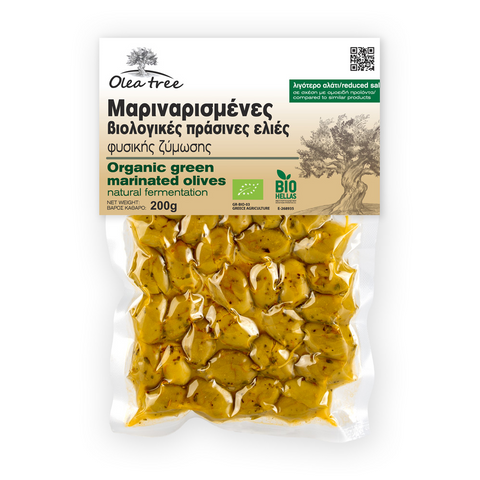 Green Olives Marinated 200g Organic Vacuum Super Colossal