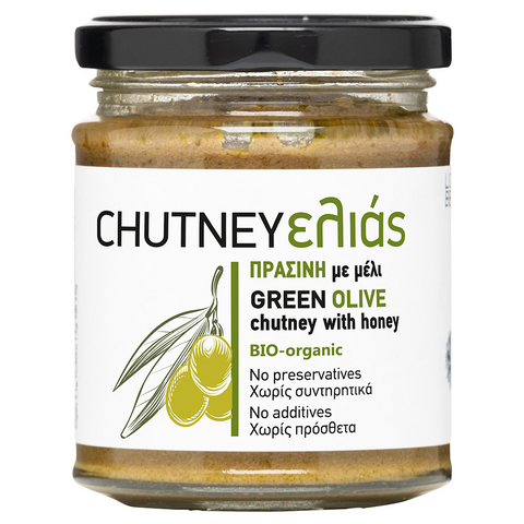 Chutney with green olives and honey 180g Organic Jar