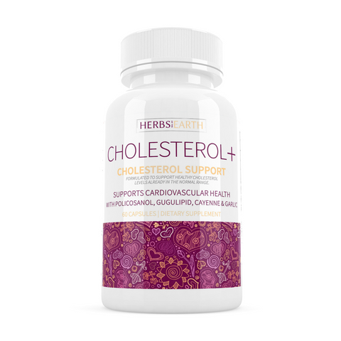 Cholesterol Control & Support 60 Capsules with Policosanol Guggul Plant Sterols Garlic Niacin & Cayenne Optimizes HDL/LDL Ratios For Correct Lipid Profiles Natural High Cholesterol Herbs of the Eart