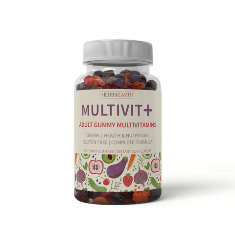 Complete Multivitamin Adult 90 Gummies, 12 Essential Vitamins & Minerals for Immunity & Energy, Non-GMO, Gluten Free, from Herbs of the Earth