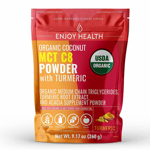 Organic Coconut MCT C8 Powder with Turmeric