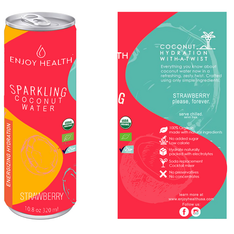Organic Coconut Sparkling Water - Strawberry Flavor