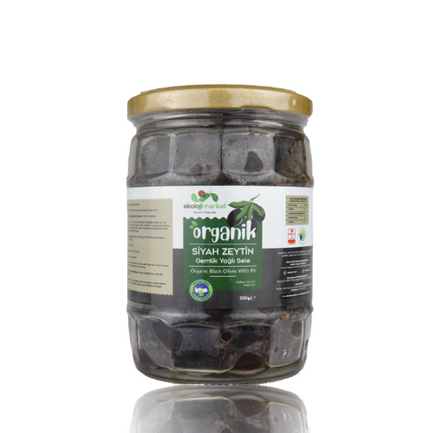 Organic Black Olives With Pit 350 gr
