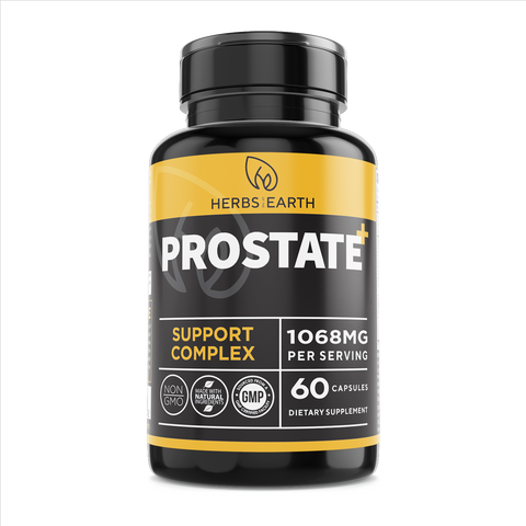 Prostate + Support Complex 60 Capsules 1068mg For Men w/ 16 NON-GMO Ingredients Saw Palmetto, Pumpkin Seed, Pygeum Bladder Support, Prostate Health DHT Blocker, Urinary System Boost Herbs of the Earth