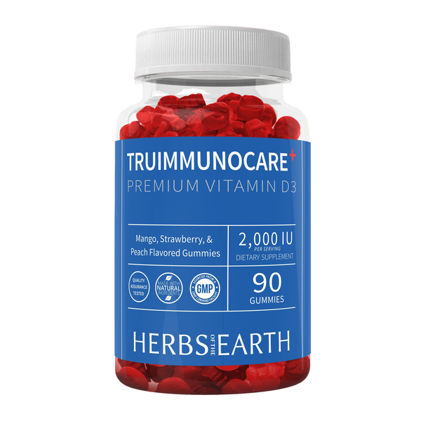 TruImmunoCare Vitamin D3 2,000IU 90 Gummies Supports Healthy Bones, Muscles and Immunity, All Natural, 90 Flavored Gummies for Adults, Teens and Kids from Herbs of the Earth