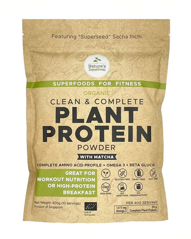 Nature's Superfoods Organic Plant Protein Powder (with Matcha)