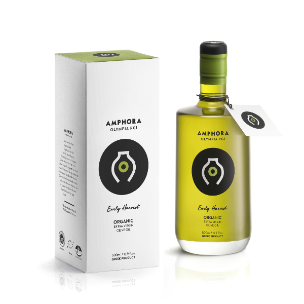 Amphora Olympia PGI Organic Early Harvest Extra Virgin Olive Oil 500 Ml