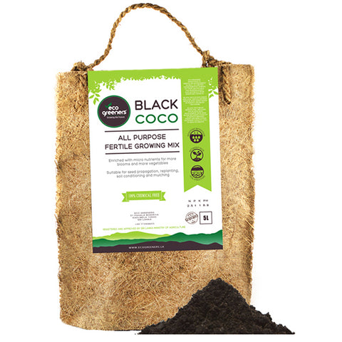 Black Coco All Purpose Fertile Growing Mix 5l – Gift Pack In A Coir Bag