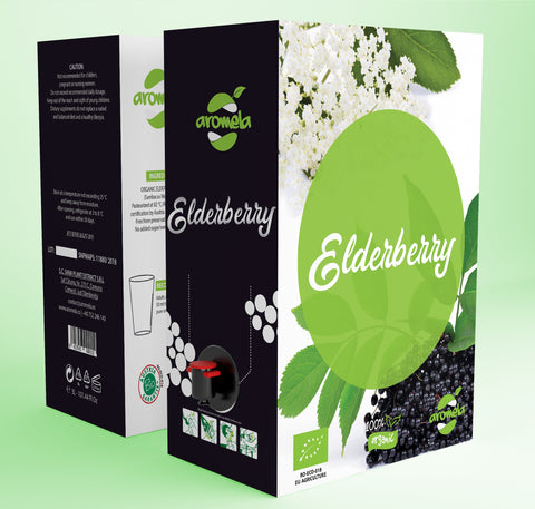 Organic elderberry juice, Aromela brand