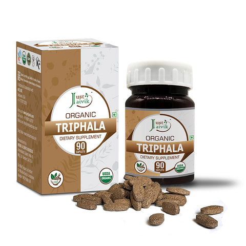Organic Triphala (Amla + Vibhitaki + Haritaki) Caplets - 750 mg